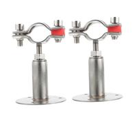 SAFIGLE 2pcs Water Pipe Clamp Heavy-Duty Pipe Clamp Tube Brackets Silver