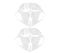 SAFIGLE 2pcs White Panda Earhook Silicone Facial Mask Cover Anti-evaporation Skin Care Tool for Women Beauty, Reusable Full Face Silicone Mask Holder for Salon and Home Use