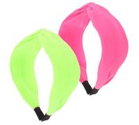 SAFIGLE 2pcs Women's Fluorescent Headband Disco Neon Accessories Cute Hairband for Stage Performance Pink Green Hair Accessory