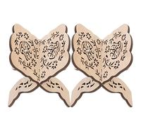 SAFIGLE 2pcs Wooden Book Stand Quran Display Holder with Simple Elegant Design Exquisitely Made Wood Book Holder Without Burrs and Does Not Hurt The Hands Khaki Colour for Painters