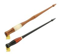 SAFIGLE 2pcs Wooden Calligraphy Nib Holder with Adjustable Detachable Brass Flange for English Oblique Dip Pen Writing Lightweight Portable Design for Beginners and Manga Drawing Supplies