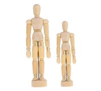 SAFIGLE 2Pcs Wooden Mannequin Dolls Unfinished Peg Dolls for DIY Craft Painting Blank Wooden Decor for Home Desk Sketching Graffiti Creative Art Projects