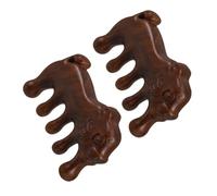 SAFIGLE 2pcs Wooden Scalp Detox Comb Tiger Shape Wood Hair Tool Natural Jade Hair Massager for Women
