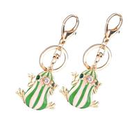 SAFIGLE 2pcs Zinc Alloy Frog Keychain Charms for Bags Backpacks Purses Cute Decorative Accessories for