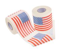 SAFIGLE 2Rolls American Flag Printed Toilet Paper of Bathroom Tissue Comfortable and Safe Pulp Material for Delicate Skin
