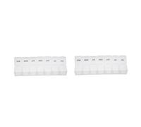 SAFIGLE 2sets 2pcs Boxes Portable Weekly Medicine Organizer Multi Dispenser for Daily Sturdy Storage Case for Home Travel White Color 2pcs*2