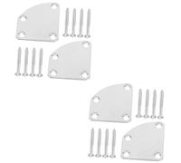 SAFIGLE 2sets Electric Guitar Neck Plate Bass Guitar Neck Strength Connecting Board Joint Plate Easy Install Metal Shim 2pcs*2