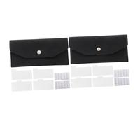 SAFIGLE 2sets Elegant Cash Envelope Wallet Pu Leather Stylish Pouch for Cards Coins Cash Includes Dividers Stickers for Budgeting Daily Use