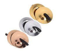 SAFIGLE 3 Pairs Finger Cymbals Brass Mini Percussion Instruments for Belly Dance Party Musical Hand Bells for Interactive Play and Group Performance