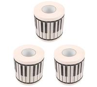 SAFIGLE 3 Rolls Piano Themed Toilet Paper Roll Decorative Bath Tissue for Music Lovers Unique Printing Design for Musicians Elegant Bathroom Decor