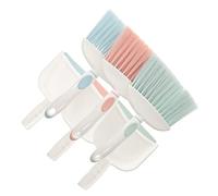 SAFIGLE 3 Sets Cleaning Kit Portable Brush Handled Dustpan Hand Held Broom Household Mini Brooms Mops Desktop Broom Indoor Duster Sweeper Carpet Dust Pan Brush Microfiber Sweeping Plastic