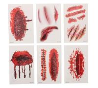 SAFIGLE 30 Sheets Halloween Fake Scar Stickers for Face Temporary Wound Makeup Decals with Scary Bruise Designs Easy to Apply and Remove Comfortable and Gentle for Party and Cosplay