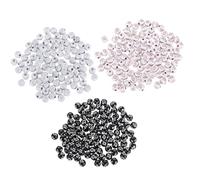SAFIGLE 300pcs 8mm Acrylic Round Beads with Cross Pattern Black with White Letter White with Gold Letter with Silver Religious Bead Spacers for Christian Jewelry Making and DIY Craft