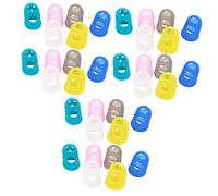 SAFIGLE 30pcs Guitar Fingertip Guards Silicone Finger Protectors Nail Hand Practice Finger Cover for Guitarists Random Color