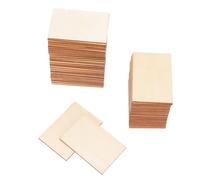 SAFIGLE 30pcs Thick Rectangle Wooden Pieces DIY Craft Wood Slices for Home Decor and Party Decorations Natural Wood Material for Creative Woodcraft Projects and Christmas Ornaments