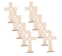 SAFIGLE 30pcs Unfinished Wooden Cross Cutouts for DIY Crafts Smooth Handcarved Tabletop Standing Crosses with Natural Wood Scent Christian Home Decor Centerpieces and Prayer Wood Ornaments