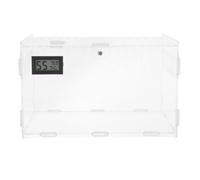 SAFIGLE 360° Acrylic Reptile Feeding Box with Large Ventilation Mesh and Removable Bottom Board, Real Time Monitoring for Spiders and Lizards, for Pet Keepers