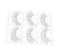 SAFIGLE 3Pairs White Fake Eyelashes for DIY Makeup Tool for Parties Daily Life Events Soft Artificial False Lashes for Charming Looks