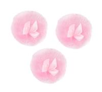 SAFIGLE 3Pc Long Hair Powder Puff Soft Plush Talcum Puff for Adults for Prickly Heat Bowknot Design Gentle Delicate Skin