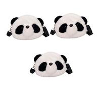 SAFIGLE 3pcs Adorable Panda Shape Plush Crossbody Bag for Women Cute Casual Storage Pouch for Phones and Essentials for Parties Shopping and Daily Use