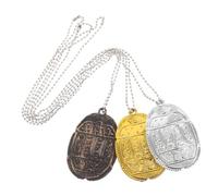 SAFIGLE 3pcs Ancient Egyptian Scarab Necklace Hand Crafting Beetle Pendant Jewelry Vintage Egyptian Costume Accessories For Women Men Party