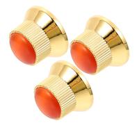 SAFIGLE 3pcs Bass Guitar Knobs Metal Hat Bell Style Volume Tone Control Knobs for String Electric Guitar