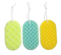 SAFIGLE 3pcs Bathing Sponge Body Scrubbers Exfoliating Shower Sponges Hanging Rope for Men and Women Full Body Cleaning