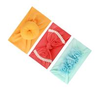 SAFIGLE 3pcs Boy Girl Hair Band Set Girls Headband Elastic Sweet Hair Accessories Bowknot Chiffon Flower Doughnut Design