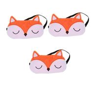 SAFIGLE 3pcs Cartoon Fox Style Eye Mask for Sleep Hotel Travel Sleep Mask Eye Patches for Adults