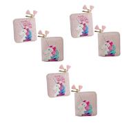 SAFIGLE 3pcs Cartoon Unicorns Pattern Pu Zipper Wallet for Girls Small Lightweight Purse Zipper Closure for Daily Essentials Pink Color for Little Girls and Students