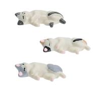 SAFIGLE 3pcs Cat Shape Manicure Tool Holder Rubber Nail Art Pen Stand Creative Adorable Design Easy Operation for Salon Desktop Decoration