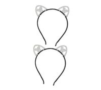 SAFIGLE 3pcs Cute Cat Ears Headband Crystal Sparkly Hair Band Hoop Fashionable Headwear for Women Cat Birthday Party Accessory Halloween Costume