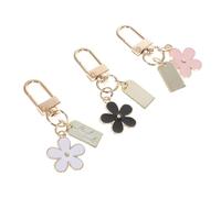 SAFIGLE 3pcs Decorative Flower Keychains Cute Daisy Pendant Charms for Bags and Backpacks Lightweight Key Ring Accessories Pink White and Black