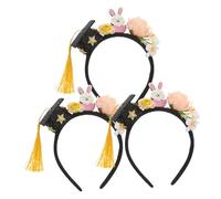 SAFIGLE 3pcs Doctoral Hat Headband for Graduation Cap Mini Graduation Hat and Preschool Photo Props