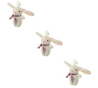 SAFIGLE 3pcs Doll Pendant Plush Rabbit Keychain Multi-Purpose Decorative Ornament for Home Car