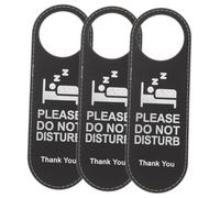 SAFIGLE 3Pcs Double-sided Leather Door Hanger Signs Hotel Door Sign Do Not Disturb Make Up Over Hangers for Bedrooms Guest Rooms and Lounges