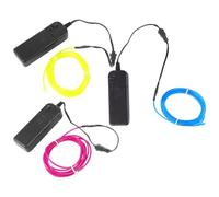SAFIGLE 3pcs El Wire Neon Glowing Light Kit with Battery Box Electroluminescent Rope Lights for Party Decoration and Ambient Lighting