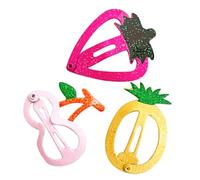 SAFIGLE 3pcs Fruit Hair Clips Sparkly Adorable Girls Hair Accessories Snap Clips for Everyday Use Banana Shaped