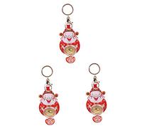 SAFIGLE 3pcs God of Key Pendant Cartoon Style Keychain Ornament for Spring Festival Decoration Unique Bag Accessory for