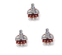 SAFIGLE 3pcs Guitar Potentiometer A500k Long Curved Knurled Shaft Volume and Tone Controls for Guitar