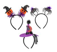 SAFIGLE 3Pcs Halloween Headbands Cute Hair Accessories with Bat and Pumpkin Designs for Adults and Teens for Halloween Parties and Costume Events