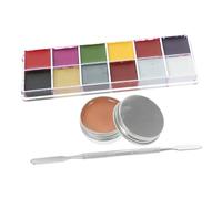 SAFIGLE 3pcs Halloween Makeup Kit Face Body Paint Oil Skin Wax Scar Body Paint Special Effects Eyebrows Blocker and Wax Spatula Set for Fake Wound Stage Makeup for Halloween Party Decor