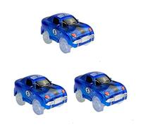 SAFIGLE 3pcs Light up Car Track Toy Set - Compatible Accessories for Race Tracks, Ideal for Kids Aged 3 and up, Light Blue Color