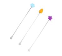 SAFIGLE 3pcs Long Handle Stainless Steel Stirring Sticks for Mixing Milk Powder and Beverages, Assorted Colour Baby Products Mixing Rods Suitable for Use Outside Or Place