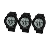SAFIGLE 3pcs Luminous LED Watch for Men Alarm Clock Function Outdoor Sports Digital Watch Step Tracker for Daily Activity