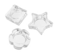 SAFIGLE 3pcs Manicure Tool Glass Nail Dish Bowl Star Flower Ice Cube Shaped for Nail Cleanser Gel Polish Application