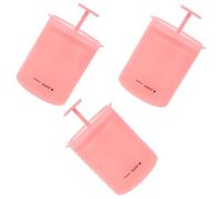 SAFIGLE 3pcs Manual Face Wash Foamer Pink Bubble Maker for Facial Cleanser Portable Handheld Foam Dispenser for Skincare No Power Needed Compatible with Various Cleansers for Travel and