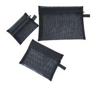 SAFIGLE 3pcs Mesh Travel Bags Set Stylish Zipper Cosmetic Pouches for Women Durable Makeup Organizers for Travel Home The Go Storage Accessories