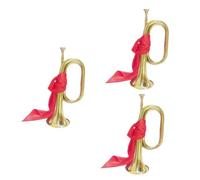 SAFIGLE 3pcs Metal Trumpet Bugle for Orchestra Band Teen Musical Instrument for Beginners