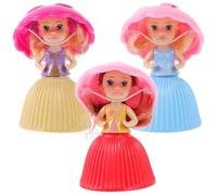 SAFIGLE 3pcs Mini Beautiful Cake Doll Toy：Surprise Cupcake Princess Doll Toys for Kids - Assorted Colors & Styles, Educational Pretend Play, Portable Fun, Ideal for Playdates & Car Trips